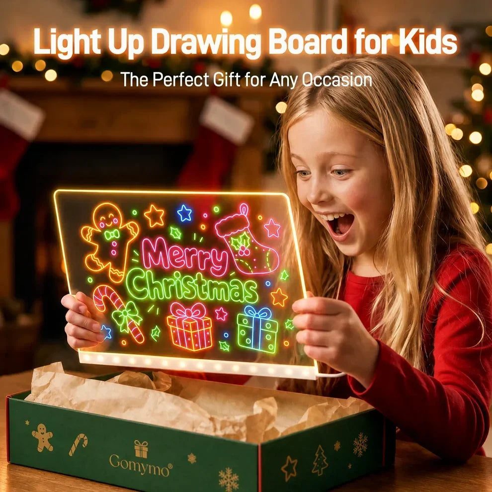 🎨LED Glow Drawing Board ✨ Unleash Your Child’s Imagination | Erasable & Reusable, Perfect Christmas Gift